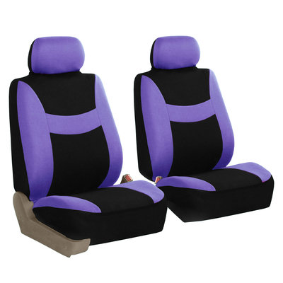 Purple Black Car Seat Covers for Auto w/Steering Cover/Belt Pads/Floor Mats