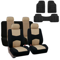 Car Seat Cover Full Set For Auto Fit Most Car with Floor Mat Beige