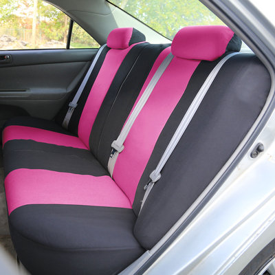 Sag Harbor Car Seat Cover Full Set for Auto 5 Headrests Pink w/Heavy Duty Floor Mat