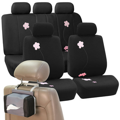 Car Seat Covers High Quality Sets in Black For Car SUV Free Gift Tissue Dispenser