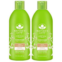 Nature's Gate Hemp + Argan Oil Nourishing Conditioner (Pack of 2) with Jojoba Seed Oil, Butcher's Broom Root Extract, and Elder Flower Extract, 18 oz.