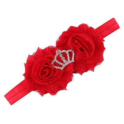 Voberry Lovely Baby Girls Elastic Force Pearl Crown Headbands Girls Infant Hair Band