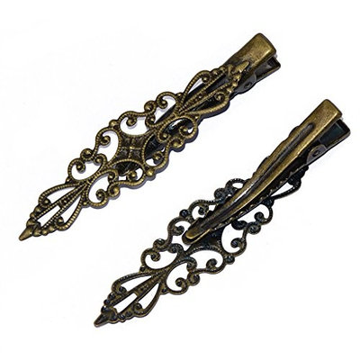 MonkeyJack 6pcs Antiqued Bronze Prong Alligator Hair Clips Barrette Flower Hairpin Clamp
