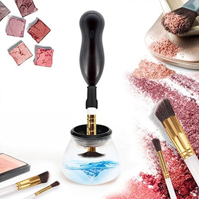 LWEMIN Makeup Brush Cleaner, Portable Cleaning and Drying Machine, Cleans and Dries Makeup Brushes in Seconds for All Size Makeup Brushes - Black