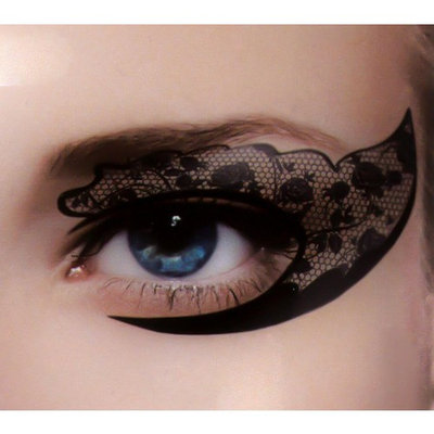 Black Rose Lace Eye Liner Temporary Tattoo Set Gothic Makeup