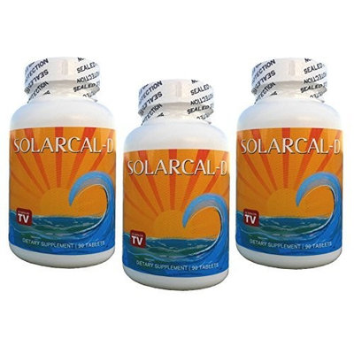 SolarCal-D Marine Coral Calcium plus Vitamin D (3 Bottles, 90 Tablets each)