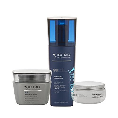 Tec Italy Texturizing Pack: Pasta De La Aragna 2 Oz. + Modellare Gel Battuto 9.8 Oz. + Shampoo Profondo 10.1 Oz.