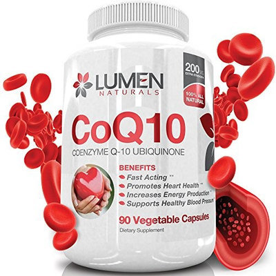 CoQ10 200mg - Pure Coenzyme Q10 Ubiquinone Capsules - High Absorption Natural Supplement for Heart Health - Promotes Cellular Energy to Fight Fatigue & Support Healthy Blood Pressure