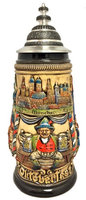Rustic Munich Oktoberfest Festival Beer Scenes LE German Beer Stein .5 L