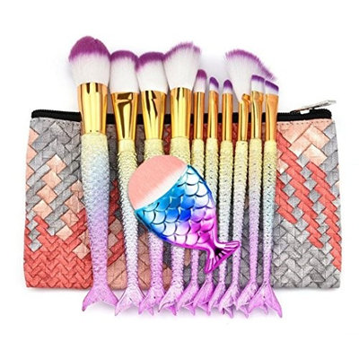Makeup Brush Set,Putars 11PCS Professional Women Sexy Soft Material Cosmetic Concealer Brush Set for Perfect Application,for Eyebrow Eyeliner, Blush, Foundation, Contour and Blending Multicolor