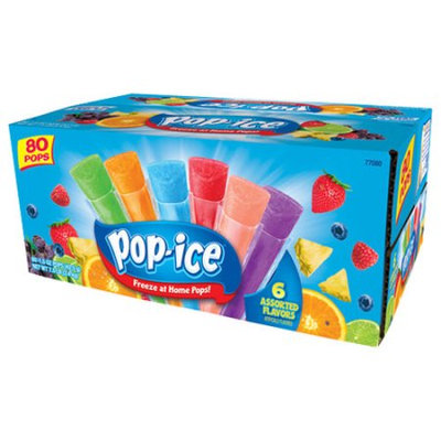 Jel Sert Company Pop-Ice Assorted Flavors Freezer Pops, 1.5 oz, 80 count