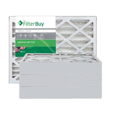 AFB Silver MERV 8 12x18x4 Pleated AC Furnace Air Filter. Filters. 100% produced in the USA. (Pack of 4)