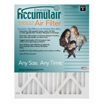 16x36x1 (15.5 x 35.5) Accumulair Emerald 1-Inch Filter (MERV 6) (6 Pack)