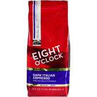 Eight O'clock Coffee Company Eight O'Clock Dark Italian Espresso Roast Ground Coffee, Dark Roasted, 32 oz