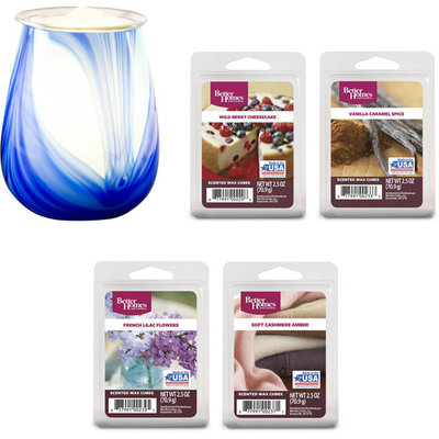Better Homes and Gardens Rhapsody Art Glass Warmer and Wax Gift Set