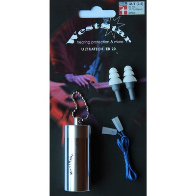 WestStar Earplugs ER 20 1 pair in Aluminum Case w/ cord