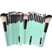Fenleo 22 Pcs Makeup Brush Set Professional Premium Synthetic Foundation Blending Blush Concealer Eye Face Liquid Powder Cream Cosmetics Brushes Kit Green Handle