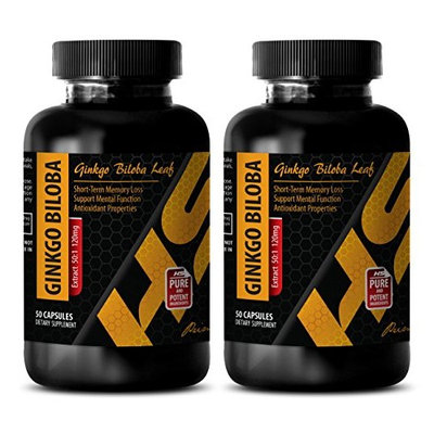 Pancreas supplement - GINKGO BILOBA LEAF EXTRACT 120MG - Ginkgo biloba pills - 2 Bottle 100 Capsules