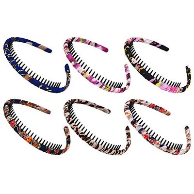 STHUAHE 6PCS Multicolor Hair Bands,Girls/Women Handmade Bohemia Style Protection Resin Teeth Comb Hair Hoop Hairband Headband Headwear Hair Accessories by Beauty Hair