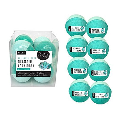 Hallu Bath Bombs, Floats & Spins, Mermaid, 140 g, Pack of 8