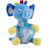 Nuby Snoozie Plush Pacifinder with Small Natural Flex Cherry Pacifier, 0-6 Months, Blue Elephant - 1 Count