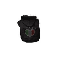 Mirage Pet Products Italian Rhinestone Hoodies, Black, X Small
