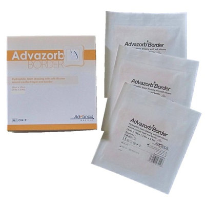 Advazorb Border Hydrophilic Foam Dressing (Pack of 3) 4 inch x 4 inch