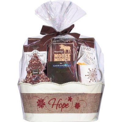 Design Pac Holiday Greetings Burlap Gift Basket, 8 pc