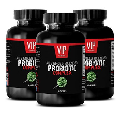 Probiotic gas relief - ADVANCED BLENDED PROBIOTIC COMPLEX - Eat healthy - 3 Bottles 180 capsules