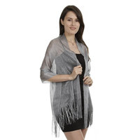 Gilbin Fashion Lightweight Metallic Fring Bridal Shawl Wrap Beach Cover Up Weddings Evening Scarfs