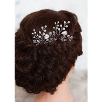 FXmimior 2 PCS Wedding Bridal Flower Crystal Hair Pins Clips Bridesmaid Hair Accessories