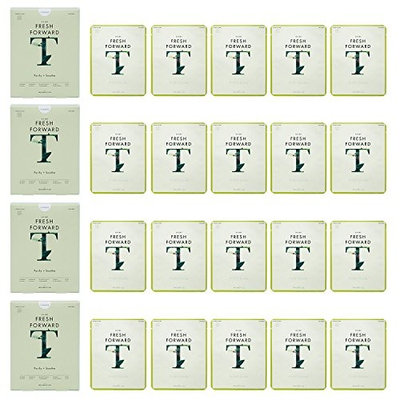 Rael Fresh Forward Face Mask Sheet With Tea Tree Oil (5 Sheets) 4 Packs/20 Total : Clarifying and Soothing Face Mask for Acne Prone Skin. Infused with Tea Tree Oil and Botanical Extracts.