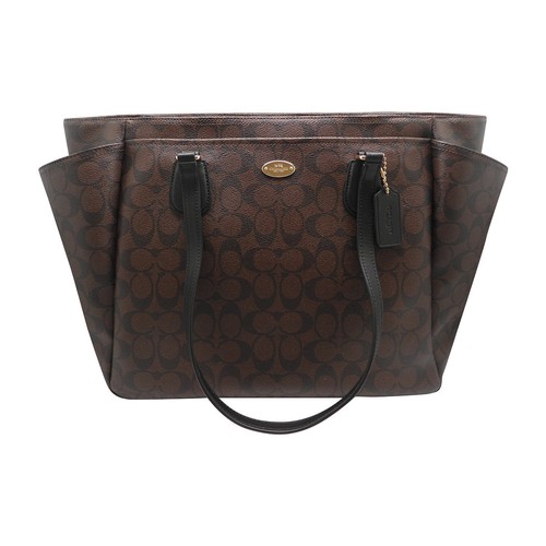 coach f35414 large diaper tote travel bag Coach F35414 Baby Diaper BAG in Signature Canvas Brown Black