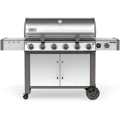 Weber Genesis II LX S-640 6-Burner Natural Gas Grill in Stainless, Silver