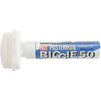Zig Posterman Biggie 50mm Tip Marker-White 6PK