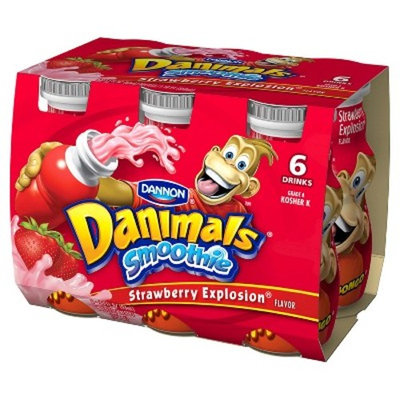 Dannon Danimals Strawberry Yogurt 3.1 oz 6 pk