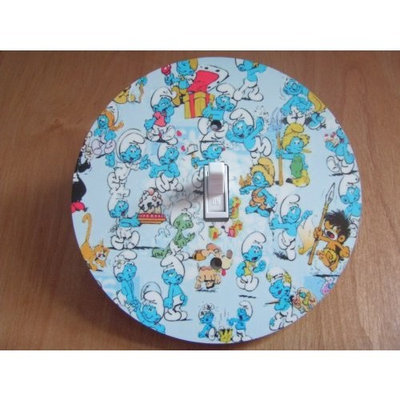 THE SMURFS Light switch Cover 5 Inch Round (12.5 cms) Switch plate Switchplate