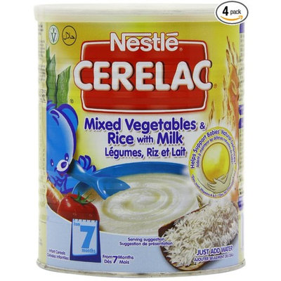 Nestle Cerelac, Mixed Vegetables and Rice with Milk, Stage 2, 400 g (14.1 oz.) Can (Pack of 4)