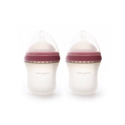 Perry Mackin Baby Silicone Bottle 6 Oz 2 Pack Pink