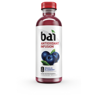 B.a.i. Bai Brasilia Blueberry, 5 calories, 100% Natural, Antioxidant Infused Beverage, 18oz, 12pk