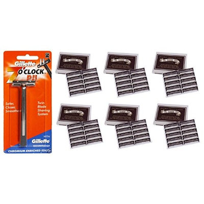 7 O'Clock PII Trac II Razor + Colonel Ichabod Conk Trac II Blade Cartridges 10 ct. (Pack of 6) + FREE Old Spice Deadlock Spiking Glue, Travel Size, .84 Oz