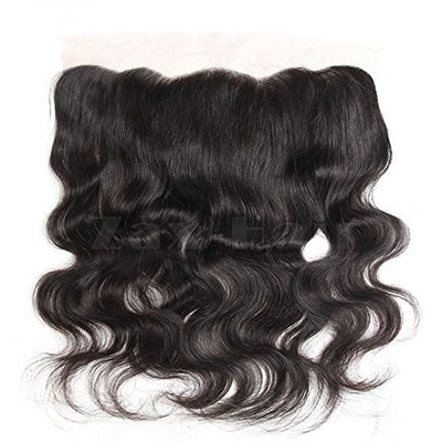 Zax Hair Body Wave Peruvian Virgin Human Hair Lace Frontal Closure 13x4 Ear to Ear Natural Hairline Bleached Knots With Baby Hair 18 inches Natural Color