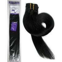 Grammy 15 Inch 7pcs Remy Clips in Human Hair Extensions 70gr with Clips for Highlight (#1b Natural Black)