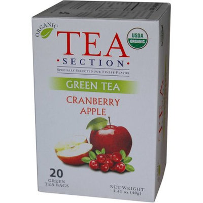 Tea Section Cranberry Apple Organic Green Tea 20 Bags - Case of 6