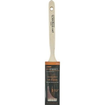 Pro Impact Flat Sash Paint Brush, 1-1/2 in, Chiseled Polyester Blend, Stainless Steel, Natural Wood