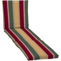 Arden Companies Mainstays Chaise Outdoor Cushion, Red/Green/Tan Stripe