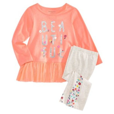 Baby Girls Graphic-Print Top & Floral-Print Leggings, Created for Macy's