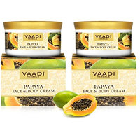 Papaya Face & Body Moisturizer Cream 10.6 Oz (Pack of 2 X 150 Gm) - Herbal Cream - All Natural - Paraban Free - Sulfate Free - Vaadi Herbals