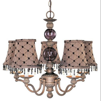 Caprice 5-Light Chandelier w Brown Shade