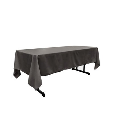 La Linen Poplin Rectangular Tablecloth Color: Charcoal